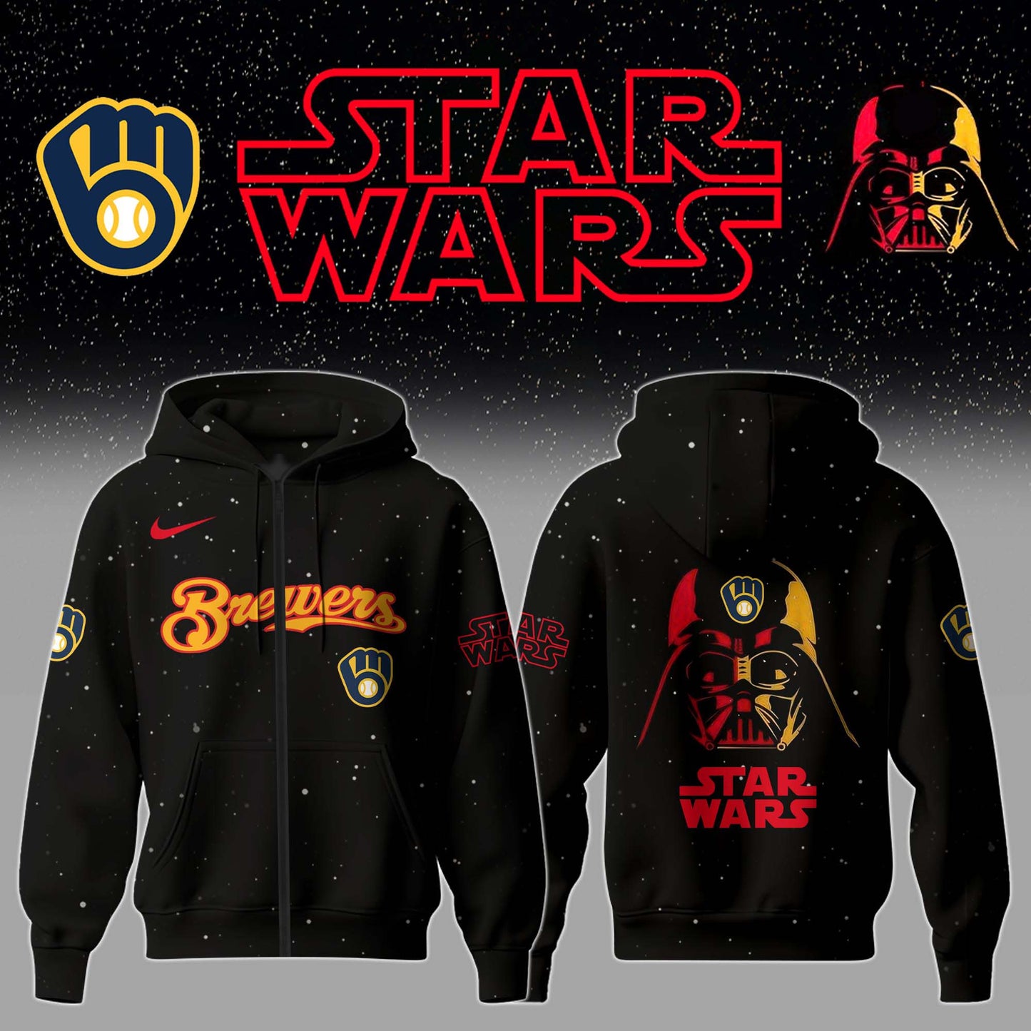 Milwaukee Brewers x Stars Wars Night Hoodie Editions Limited