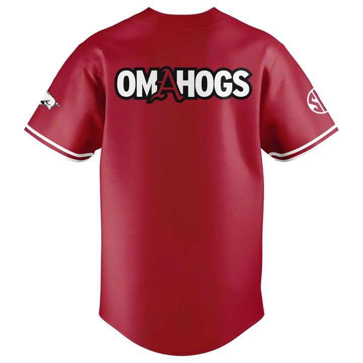 Special New Omahogs AR Baseball Red Jersey