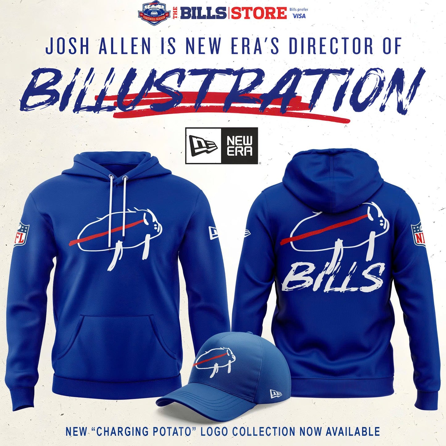 New "Charging Potato" Logo Hoodie (Blue)