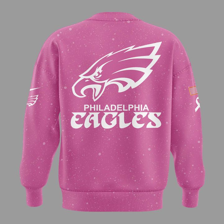Exclusive Version Philadelphia Eagles Breast Cancer Awareness Pink Sweat 2025