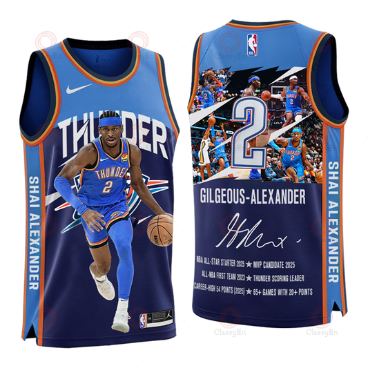 Shai Gilgeous-Alexander #2 Oklahoma City Thunder Basketball 3D Basketball Jersey