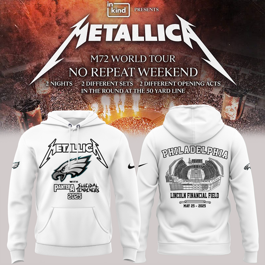 Limited Edition M72 World Tour x Pantera and Suicidal Tendencies White Hoodie 2025