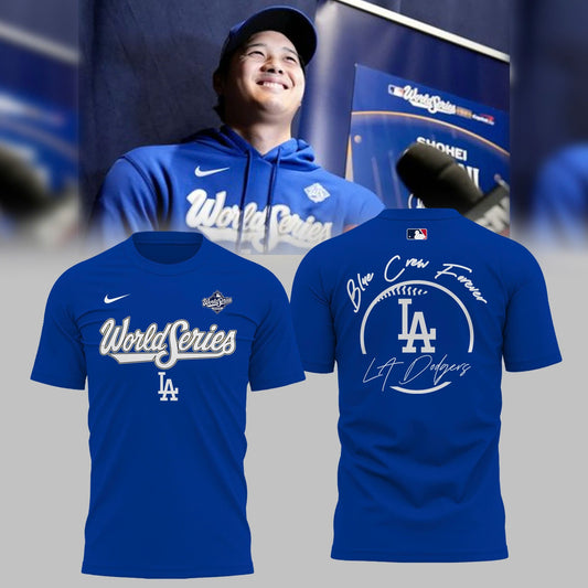 Los Angeles Dodgers Royal 2025 World Series Collection Therma Fleece Tshirt