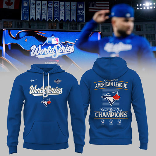Toronto Blue Jays Royal 2025 World Series Collection Therma Fleece Hoodie v4