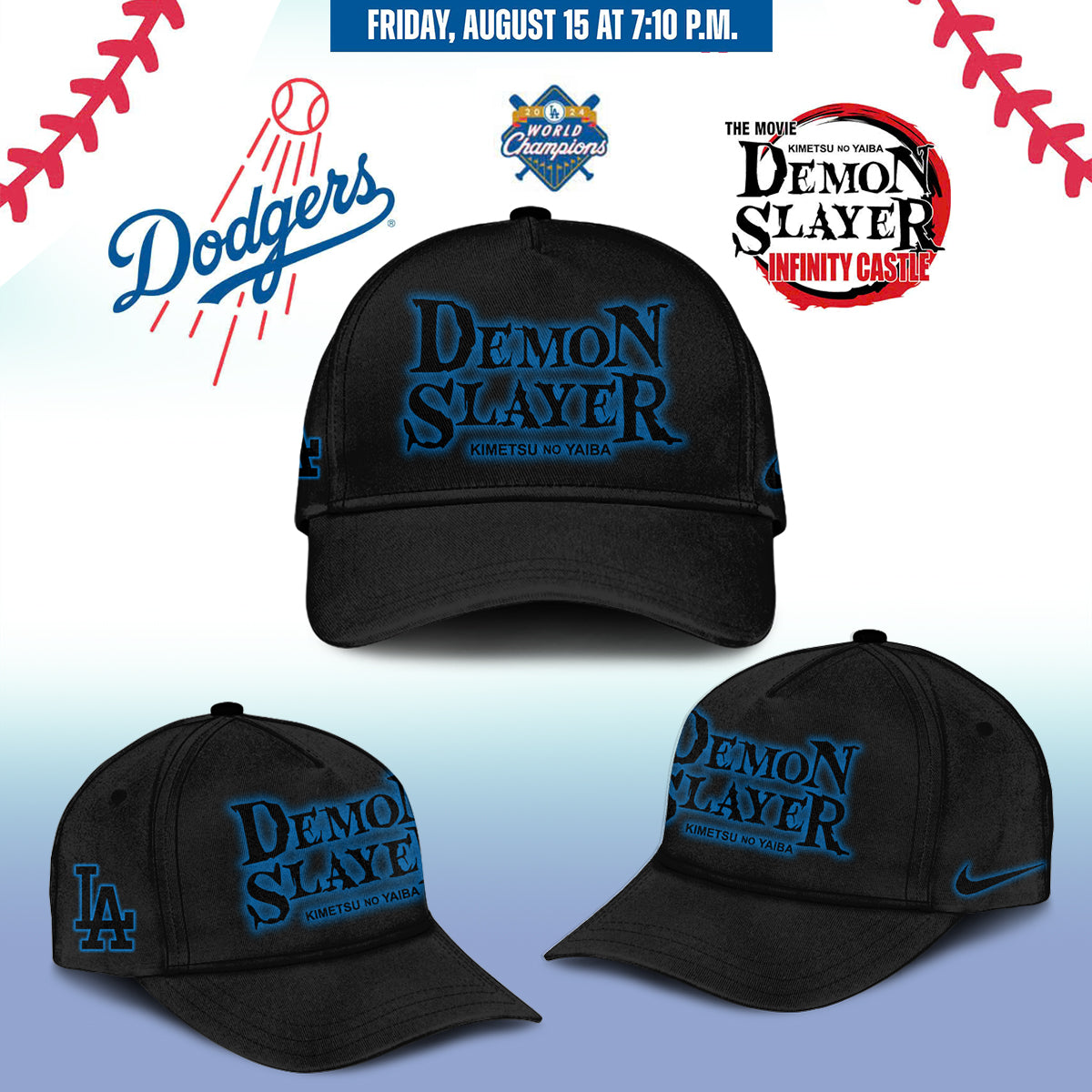 Los Angeles Dodgers vs Demon Slayer Baseball Jersey