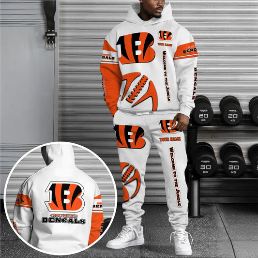 Cincinnati Bengals Hoodie Sweatpants Set,Custom Hoodie,Sport Hoodie Sweatpants Set,Sport Gifts FOR Fan LY90