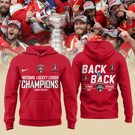 Florida Panthers Back To Back Champions Stanley Cup Hoodie 2025
