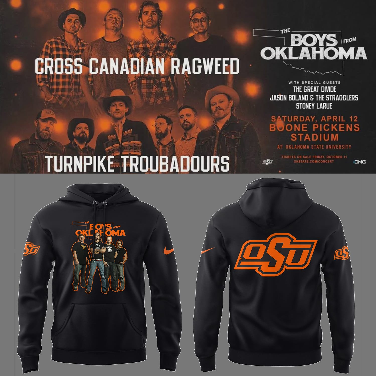 Cowboys Limited The Boys From Oklahoma Black Hoodie-PU25041117