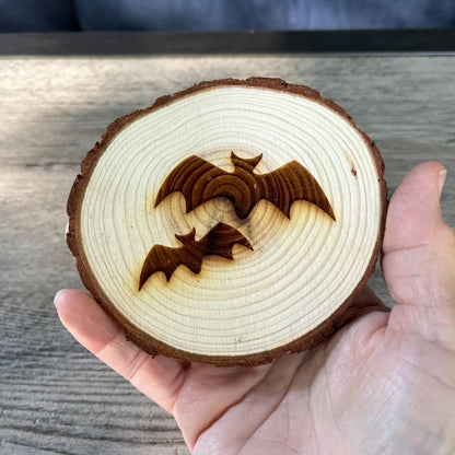 Halloween Mix and Match Coaster Set - Choose from Halloween-themed Wood Slice Coaster Designs