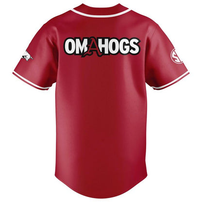 Special New Omahogs AR Baseball Red Jersey 2