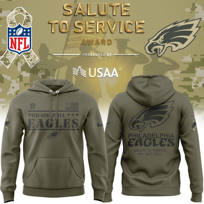 Limited Edition Philadelphia Eagles Salute to Service Hoodie2025