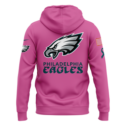 Limited Edition Philadelphia Eagles Breast Cancer Awareness Pink Hoodie 2025