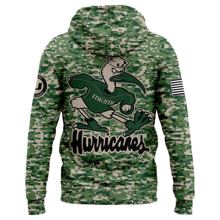 Miami Hurricanes Football Military Appreciation Game Hoodie 2025