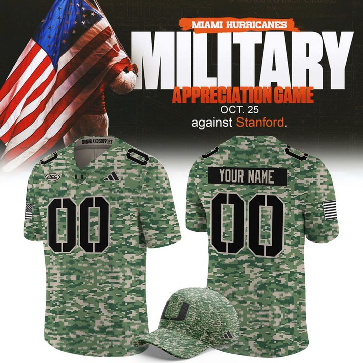 Miami Hurricanes Football Military Appreciation Game Jersey 2025