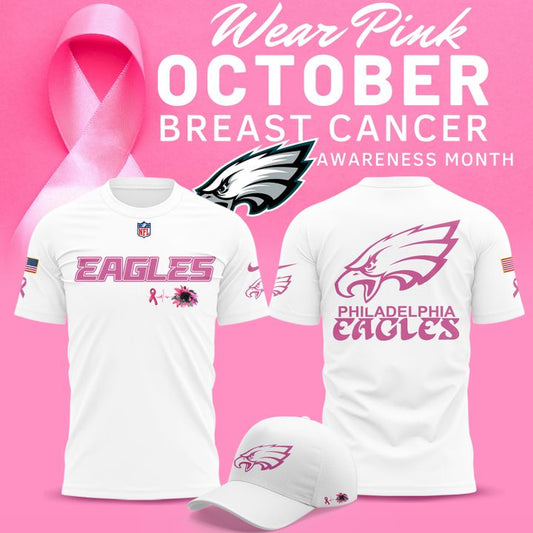 Exclusive Version Philadelphia Eagles Breast Cancer Awareness Tshirt 2025