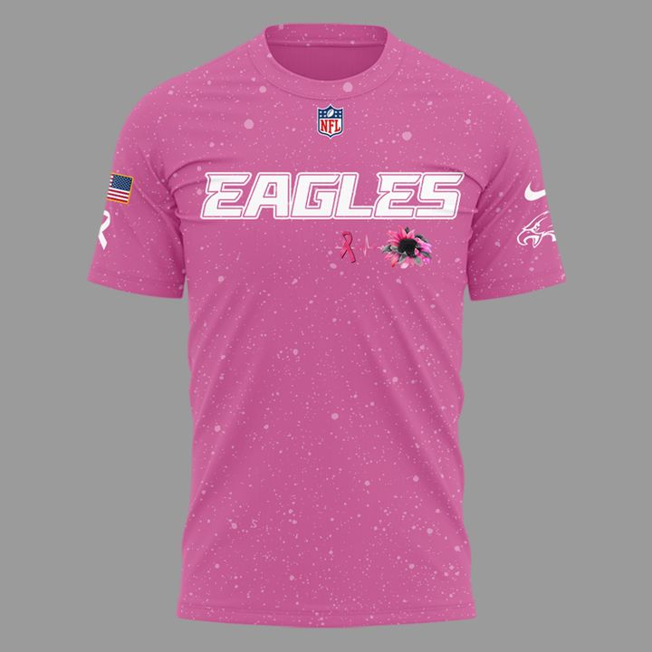 Exclusive Version Philadelphia Eagles Breast Cancer Awareness Pink Tshirt 2025