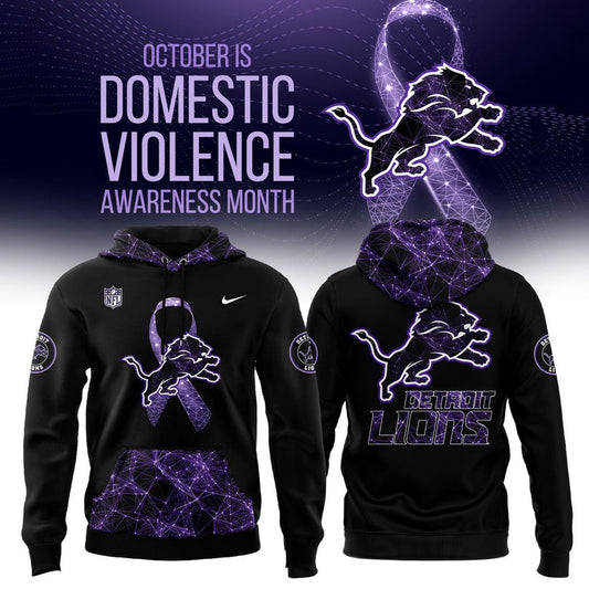 Detroit Lions Domestic Violence Awareness Month Hoodie