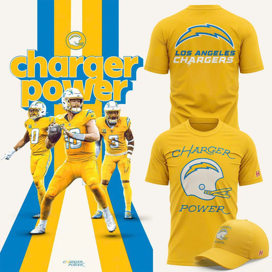 Los Angeles Chargers "Charger Power" Yellow T-Shirt