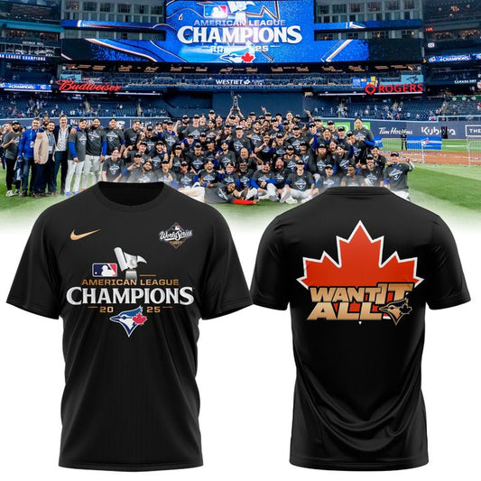 Toronto Blue Jays American League Champions 2025 Black T-Shirt
