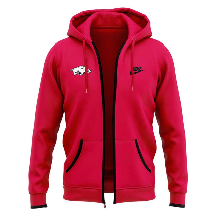 2025 Arkansas Razorbacks Uniform Red Zip Hoodie