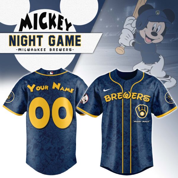 Milwaukee Brewers x Mickey Mouse Baseball Jersey