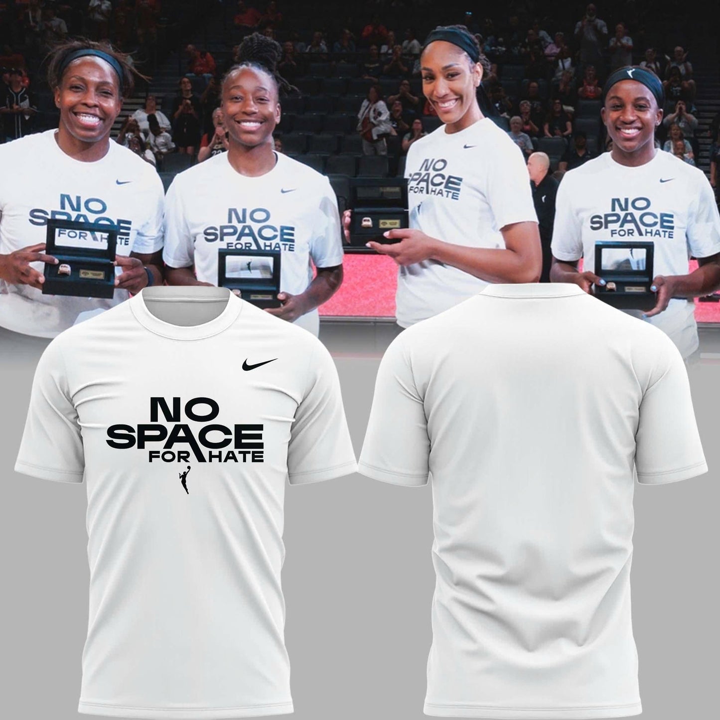 Special "No Space For Hate" Las Vegas Aces T shirt 2025 V2